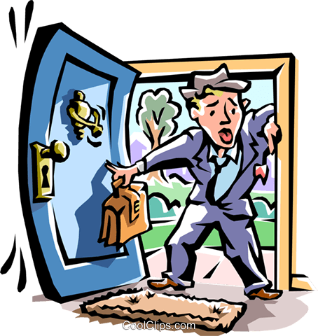 Walking In The Front Door Royalty Free Vector Clip - Walking In The Front Door Royalty Free Vector Clip (454x480)