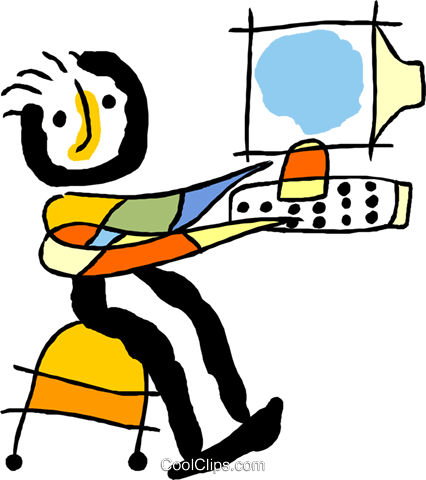 Figure Sitting In Front Of Computer Royalty Free Vector - Computer (426x480)