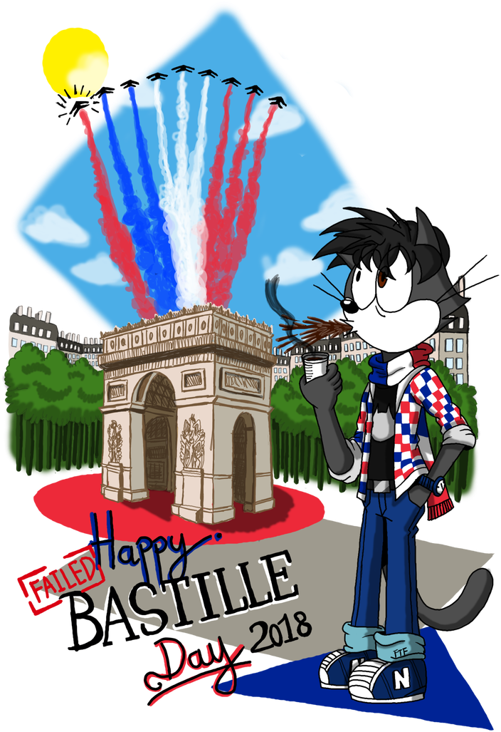 Happy ''failed'' Bastille Day 2018 By Ftftheadvancetoonist - Bastille Day Fails 2018 (752x1063)