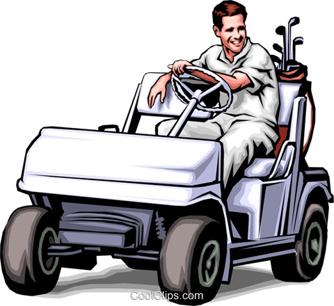 Golfer In Cart Royalty - Man Driving Golf Cart (480x440)