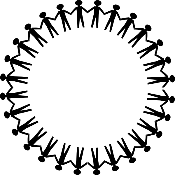 Vector Unity Person Clipart Transparent Download - Circle Holding Hands Clipart (600x600)