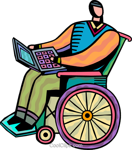 People With Disabilities Royalty Free Vector Clip Art - Disability (422x480)