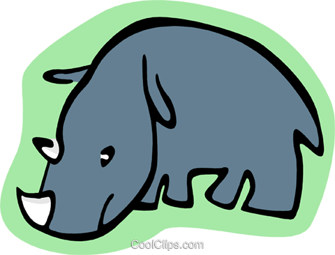 Rhino Dos Desenhos Animados Livre De Direitos Vetores - Rhino Dos Desenhos Animados Livre De Direitos Vetores (480x366)