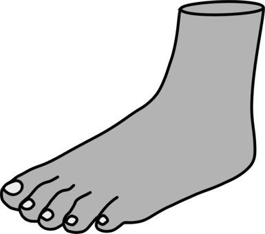Footprint Heel Human Leg Toe - Foot Clipart Black And White Png (385x340)