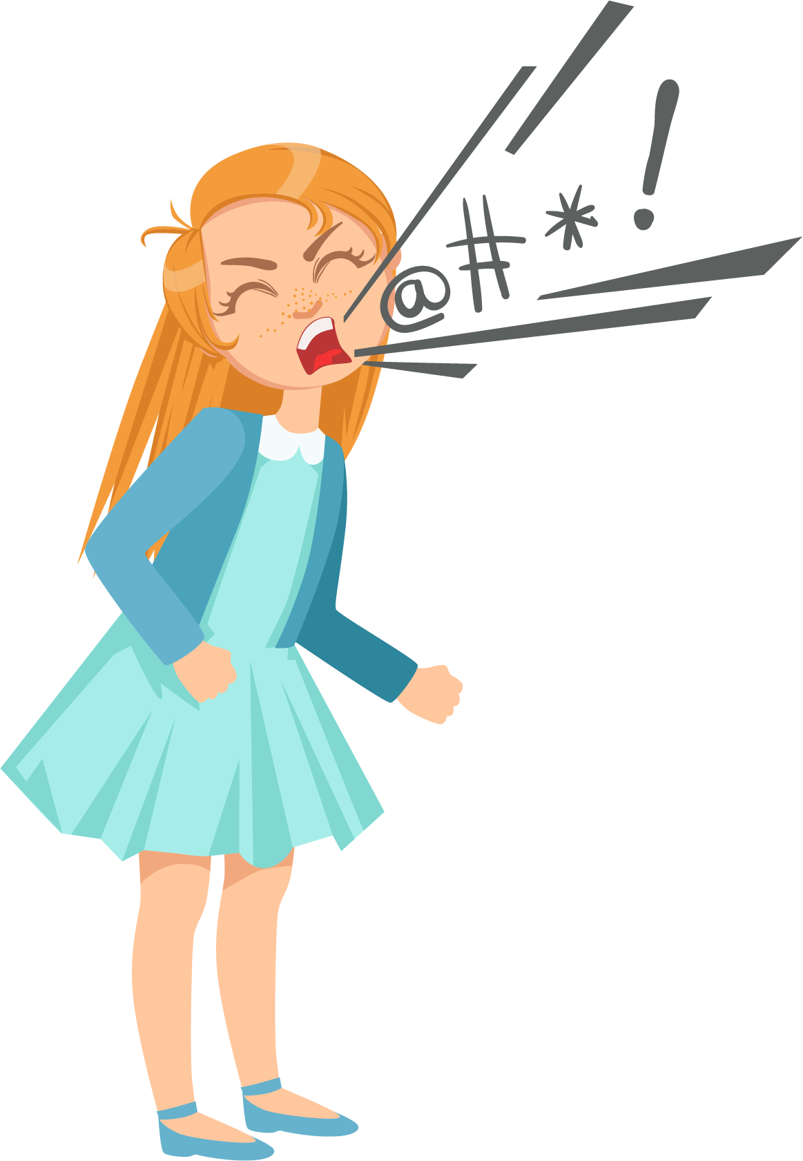 Child Yelling - Criança Xingando Desenho (1163x1681)