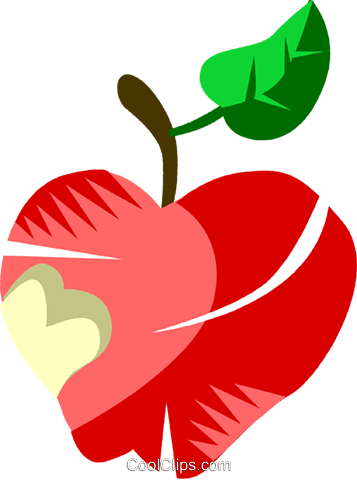 Apple With A Bite Out Of It Royalty Free Vector Clip - Apple With A Bite Out Of It Royalty Free Vector Clip (357x480)
