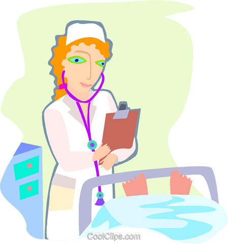 Nurse Caring For A Sick Patient Royalty Free Vector - Nursing Clip Art (448x480)
