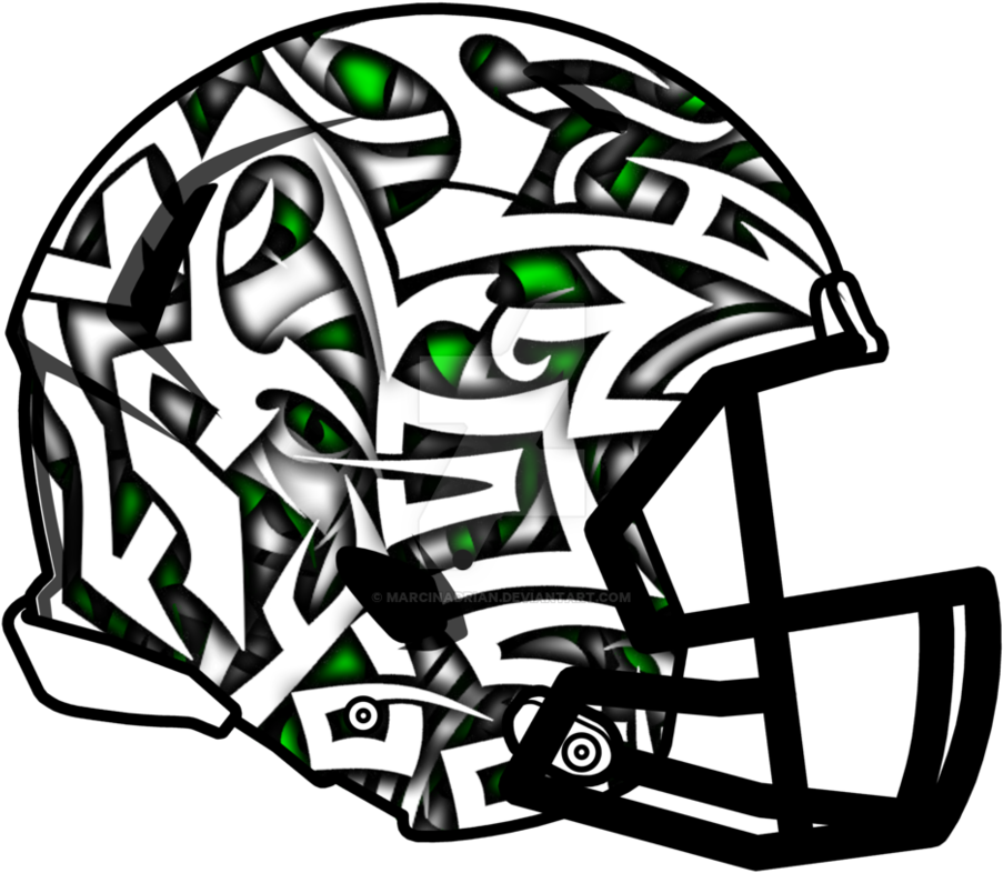 American Football Helmet-03 Grn By Marcinadrian On - James Madison Helmet Png (988x809)