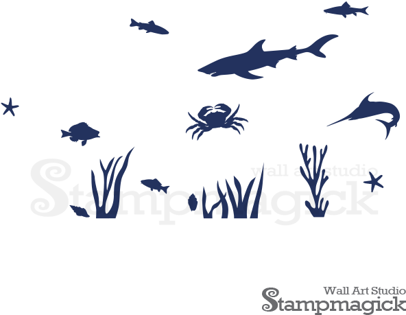 Free Download Under Water Ocean Wall Decals Clipart - Wall Decal (600x600)