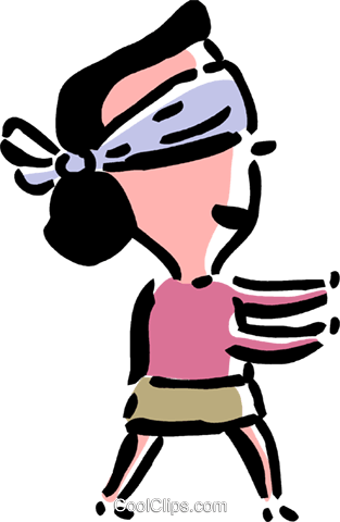 Woman Blindfolded Royalty Free Vector Clip Art Illustration - Olhos Tapados Png (313x480)