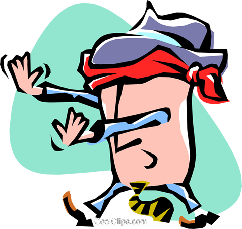 Cartoon Businessman/blindfolded Royalty Free Vector - Illustration (480x455)