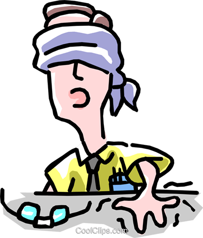 Man Blindfolded Royalty Free Vector Clip Art Illustration - Человек С Завязанными Глазами Png (409x480)