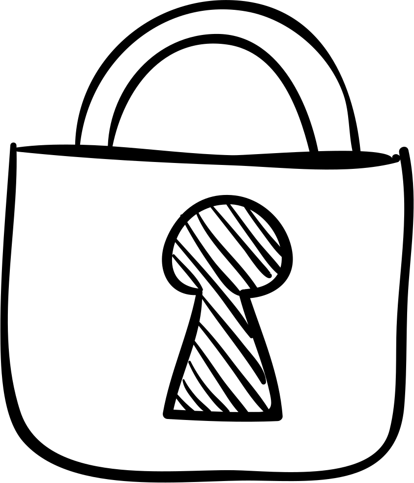 Locked Padlock Sketch Svg Png Icon Free Download - Padlock Sketch (842x981)