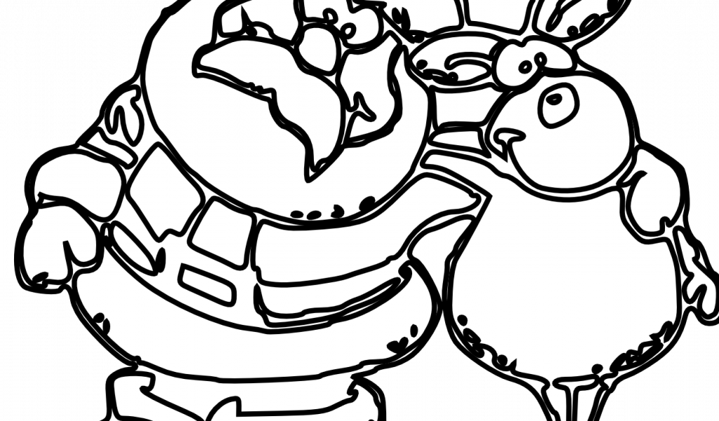 Christmas Kangaroo Coloring Page With Cookie Clip Art - Christmas Border Clipart Black And White (1024x600)