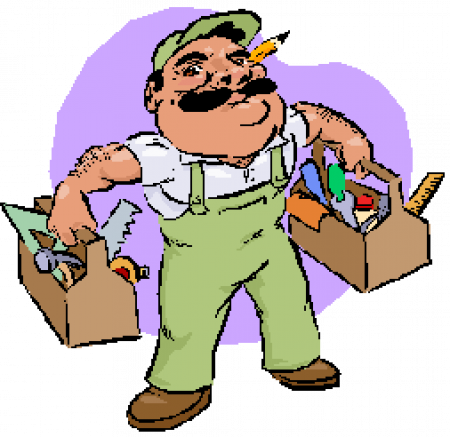 Handyman Clipart - Maintenance Man Clipart (450x437)