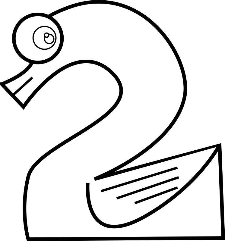 Animal Number Two Line Art - Abstract Art Symbols For Swan (746x800)