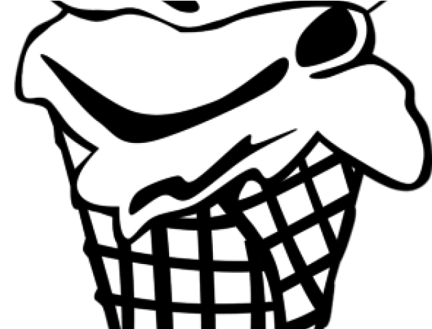 Junk Food Clipart Black And White - Ice Cream Cones Black And White Clipart (640x480)