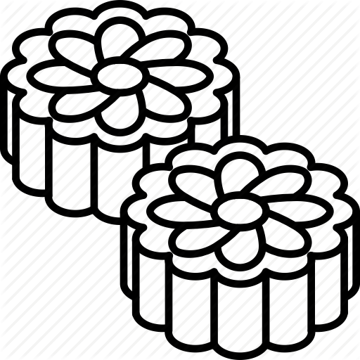 Mooncake Black And White Clipart Mooncake M - Mooncakes Black And White (512x512)