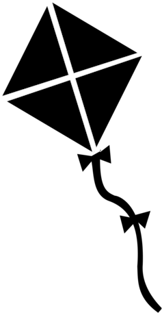 Black White Color Description Leaf - Kite Clip Art Black And White (530x750)