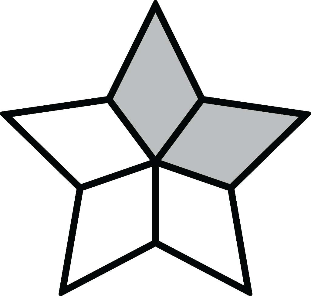 Fraction Clipart Shaded - Dibujo Estrella De Navidad (1025x975)