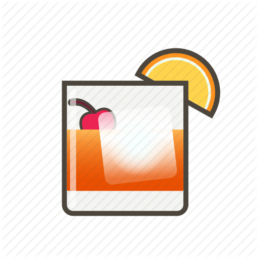 Free Download Old Fashioned Drink Clip Art Clipart - Old Fashioned Cocktail Icon (512x512)