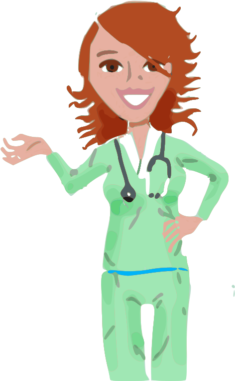 Nursing Hat Clip Art - Medical Assistants In Cartoon (498x800)