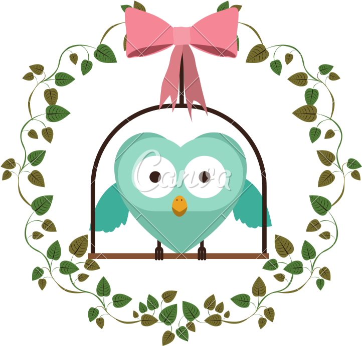 Border Of Creepers With Owl In Swing - Creepers Border Design (800x800)