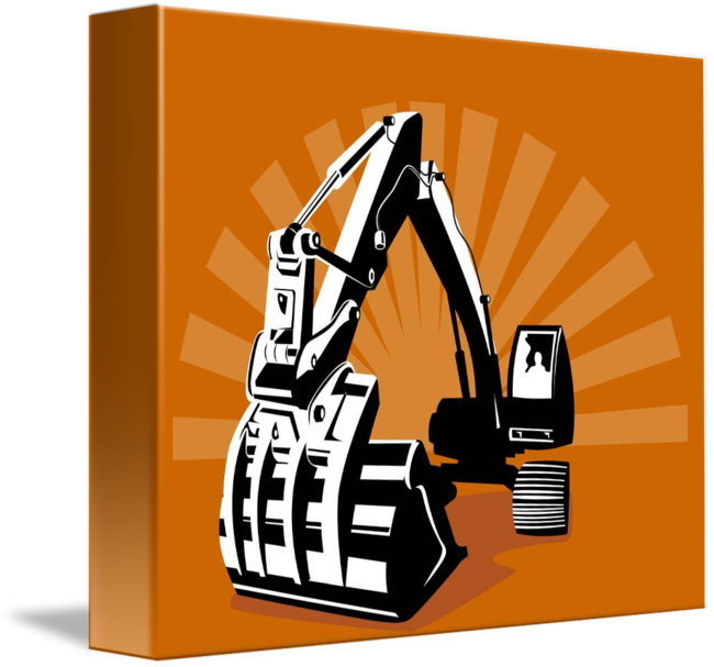 Jpg Library Library Digger Retro By Aloysius Patrimonio - Graphic Excavator (650x607)