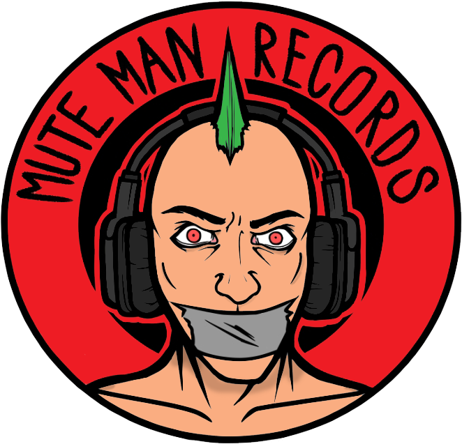 Graphic Black And White Graves Man Records - Mute Man (720x794)