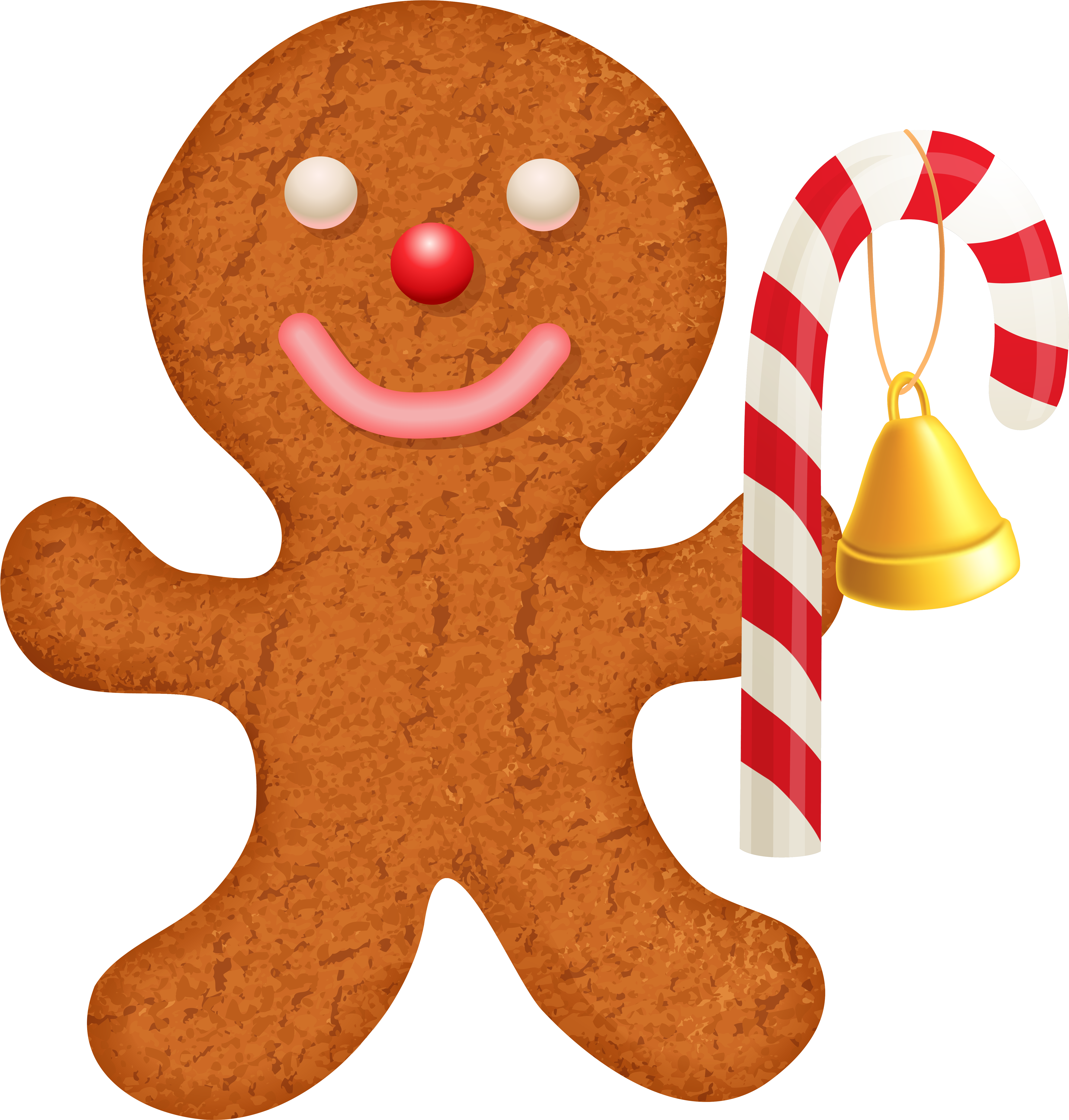 Gingerbread Ornament With Cane - Пряник Пнг (6008x6156)