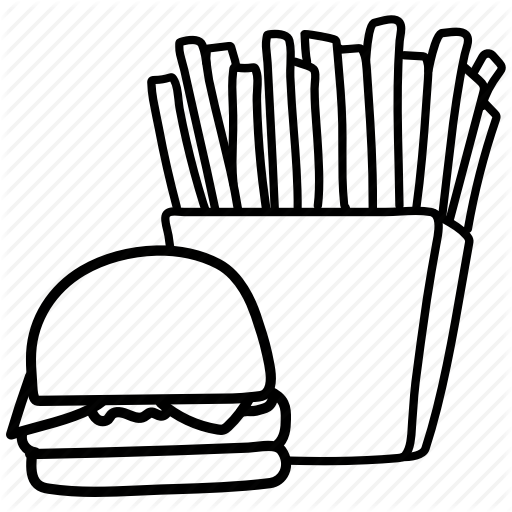 Download Food Drink Vol By First Styles Burger - Hamburger And Fries Drawing (512x512)