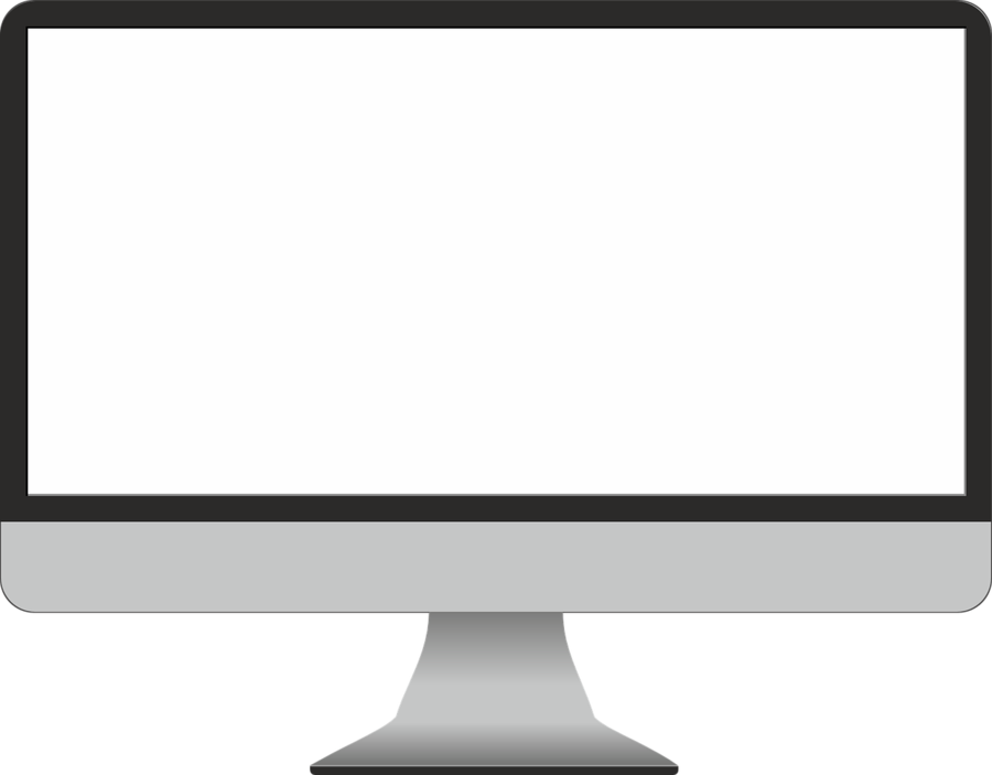 Blank Computer Screen Clipart Laptop Computer Monitors - Grey Monitor Png (900x703)