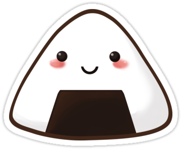 Nice Sushi Clipart Kawaii Onigiri Stickers By Hikachi - Onigiri Kawaii Png (375x360)