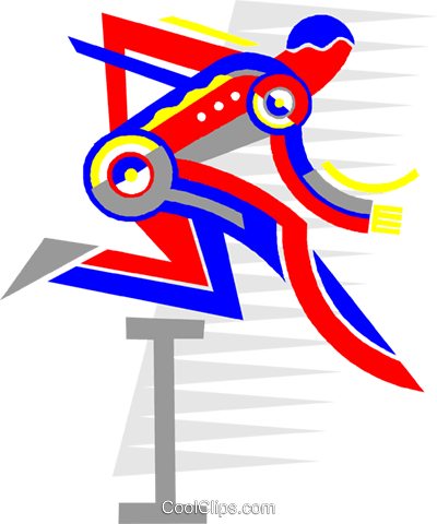 Person Jumping Over Hurdle Royalty Free Vector Clip - Clip Art (400x480)