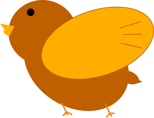 Brown Bird Orange Legs 2 Clip Art At Clker - Portable Network Graphics (600x460)