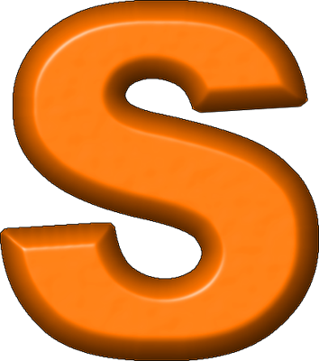Presentation Alphabets Refrigerator Magnet - Orange Letter S Clipart (354x400)