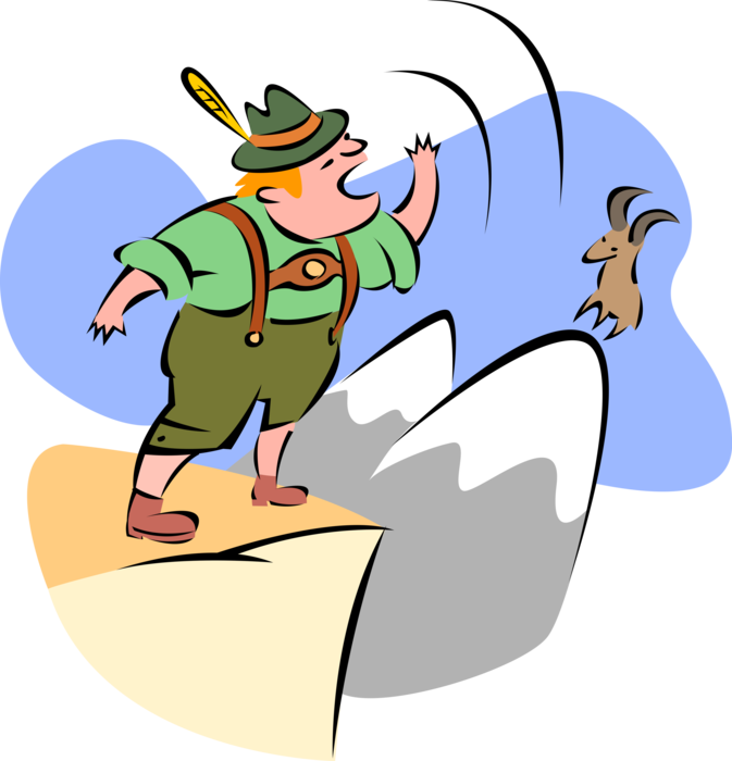 Yodeling Swiss Mountaineer Vector - Yodel Clipart (673x700)