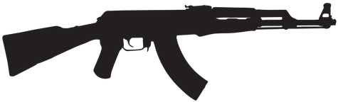 Clip Art Ak47 Assault Rifle Grey Silhouette Transparent - Contorno Ak 47 Png (512x512)