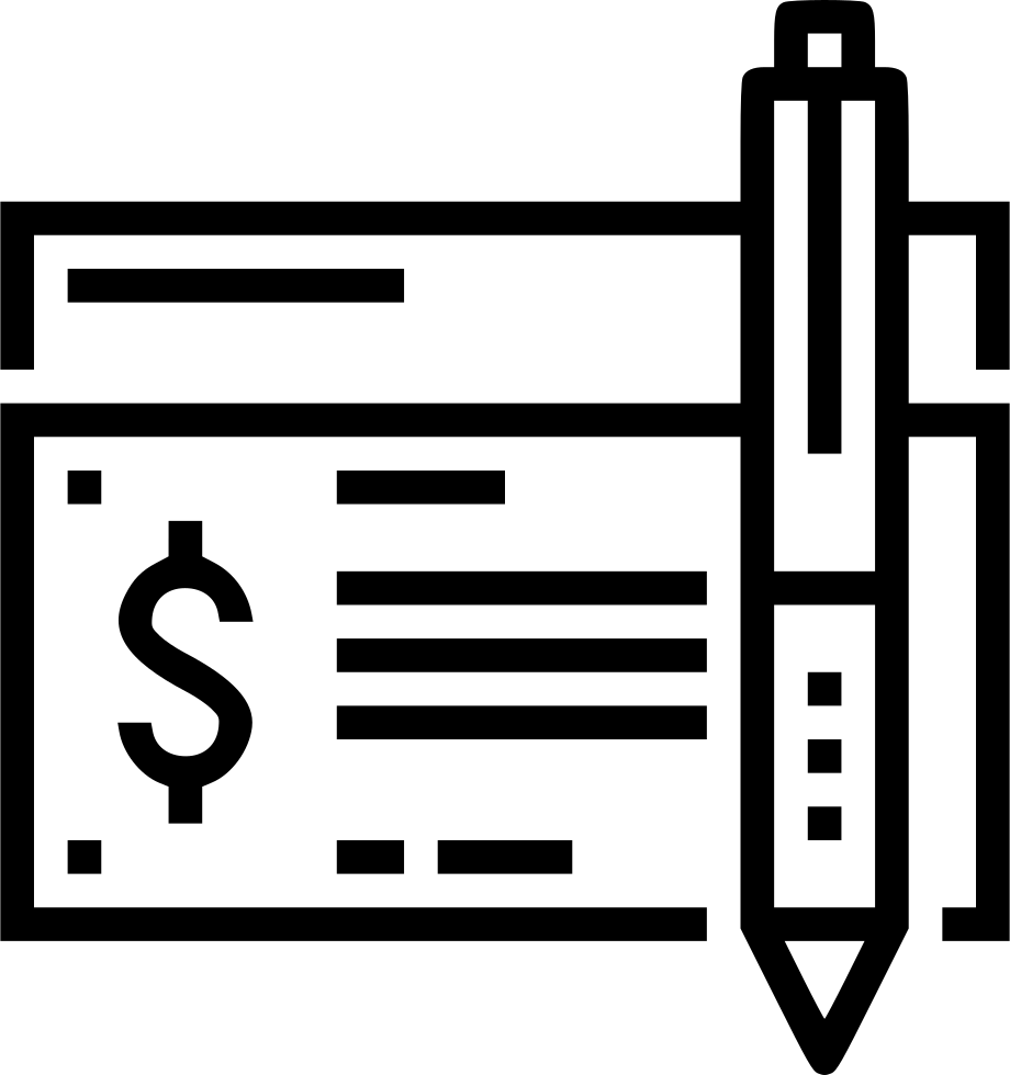 Bank Check Payment Comments - Icon (920x980)