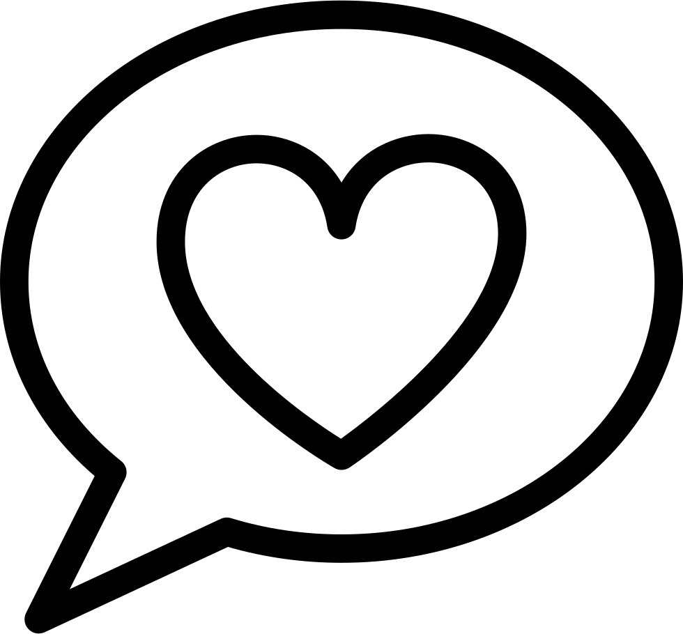 Bubble Love Streamline Talk Comments - Speech Bubble Png With Hearts (980x910)