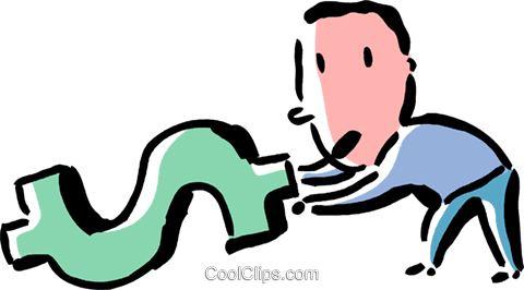 Businessman Dragging Dollar Sign Royalty Free Vector - Businessman Dragging Dollar Sign Royalty Free Vector (480x266)