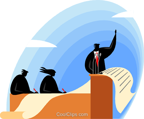 Businessman Giving A Speech Royalty Free Vector Clip - Illustration (480x395)