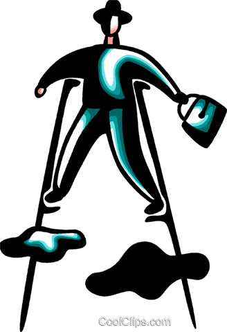 Businessman On Very Tall Stilts Royalty Free Vector - Businessman On Very Tall Stilts Royalty Free Vector (328x480)