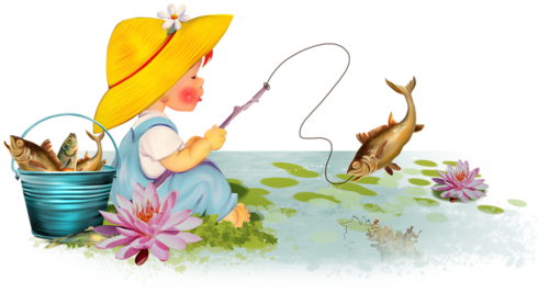 Мальчик Ловит Рыбу (500x266)