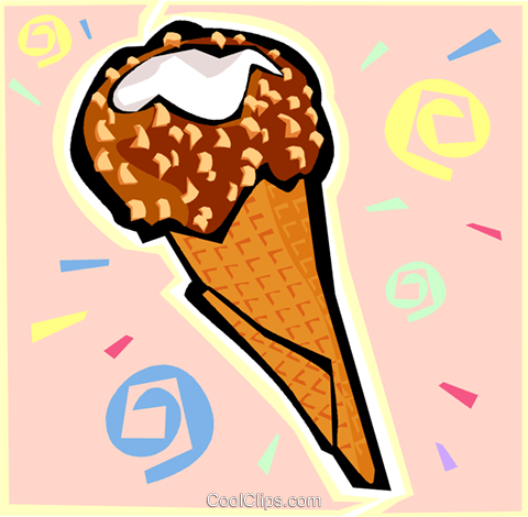 Ice Cream Cone Royalty Free Vector Clip Art Illustration - Ice Cream (480x470)