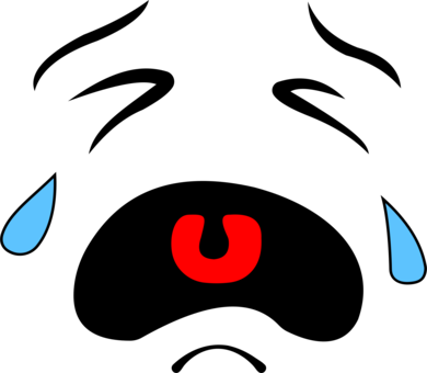 Crying Drawing Smiley Emoticon Art - Crying Face Clipart Png (390x340)