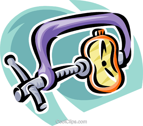 Clamp Squeezing A Watch Royalty Free Vector Clip Art - Graphic Design (480x422)