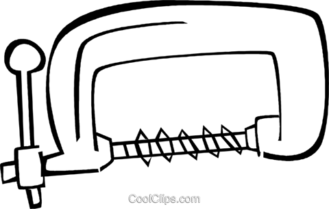 Clamps Royalty Free Vector Clip Art Illustration - Line Art (480x306)