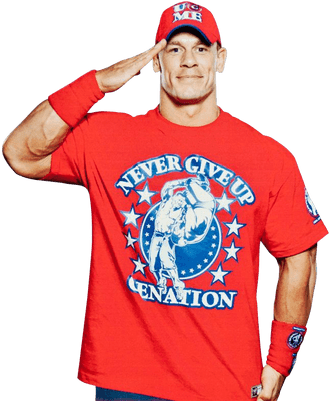 Never Give Up Clipart - John Cena Red Shirt (400x400)