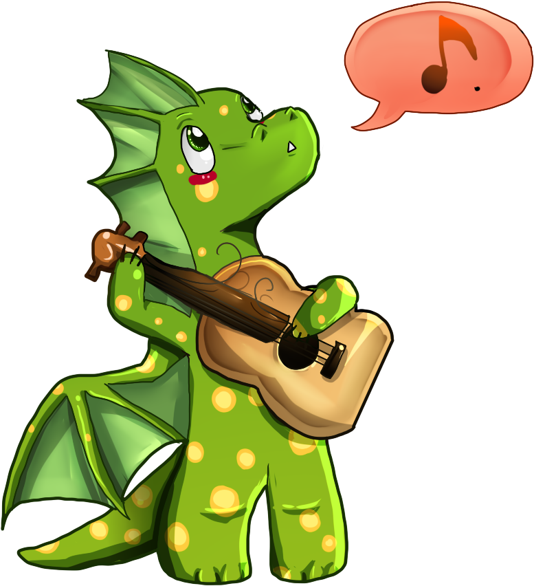 Play The Guitar For Us Dragon By Lohiaxel On Clipart - Dragon Playing Guitar (800x900)